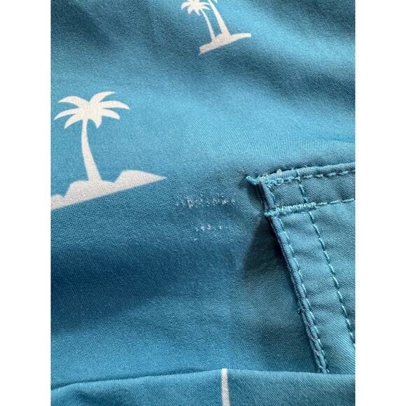 Maui & Sons Men Board Shorts Blue with Palm Trees Black Shark 4 Way Stretch 38 - Picture 11 of 14